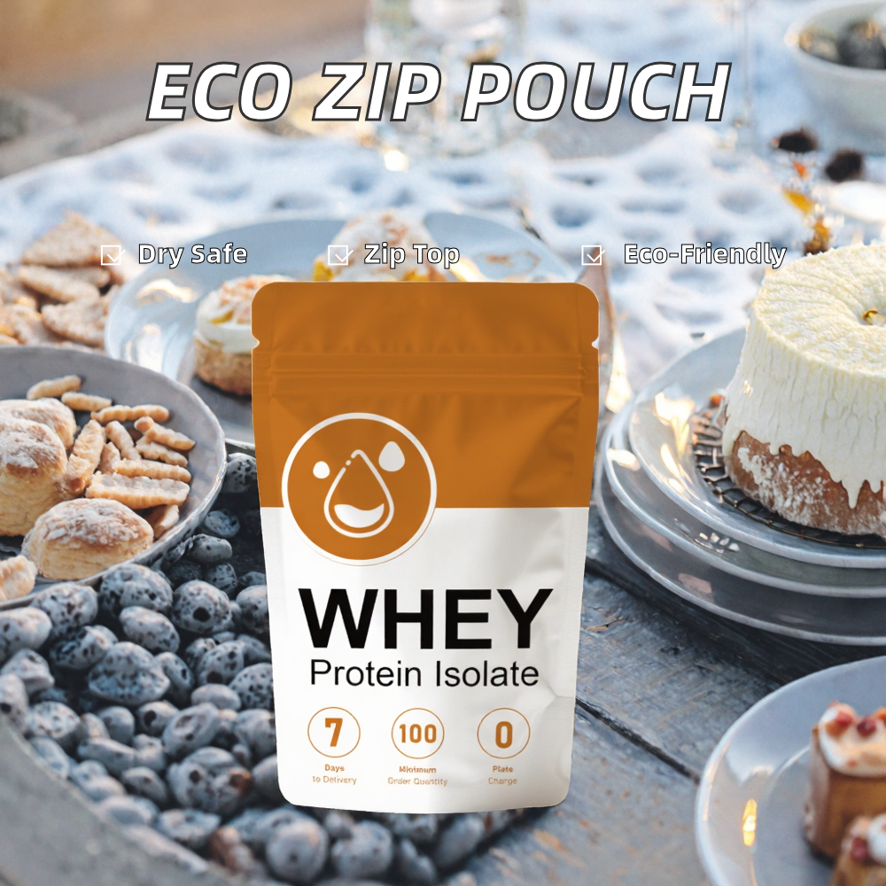 Custom Printed Digital Kraft Paper Packaging Pouch Moisture Proof Smell Proof Ziplock Whey Milk Powder Stand up Mylar Bag