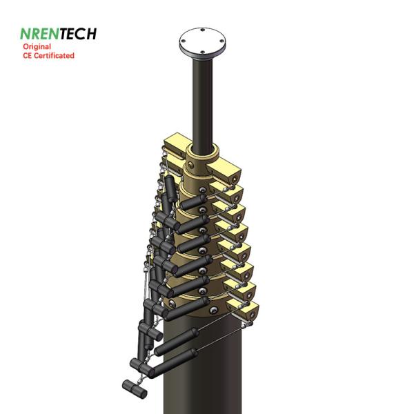 15m lockable pneumatic telescopic mast 30kg payloads 2.8m closed height mobile masts