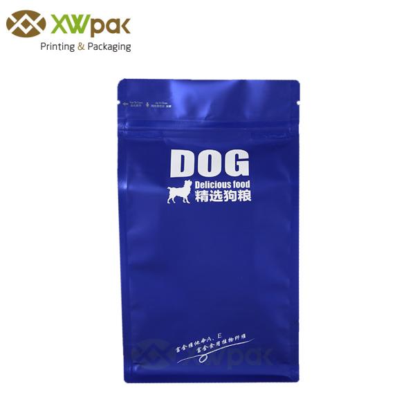 Laminated Waterproof Plastic Pet Food Packaging Bag Flat Bottom FDA Approved