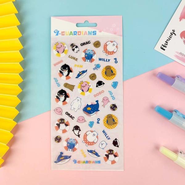 Autocollant transparent animal mignon de PVC d'autocollants de Direct Custom Cartoon de fabricant