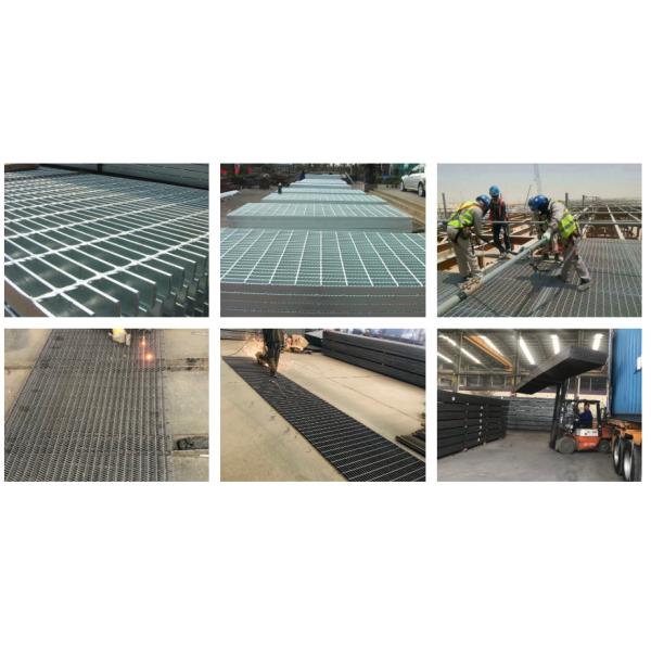 Hot Dip Galvanized Serrated Steel Grating 25x3 Serrated Flat Bar Pitch 15mm