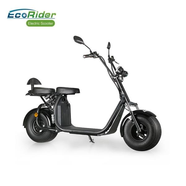 EcoRider 60v 12ah 1500 W Two Wheels Electric Scooter , 2 Wheel Motor Scooter With Removable Battery and double seat