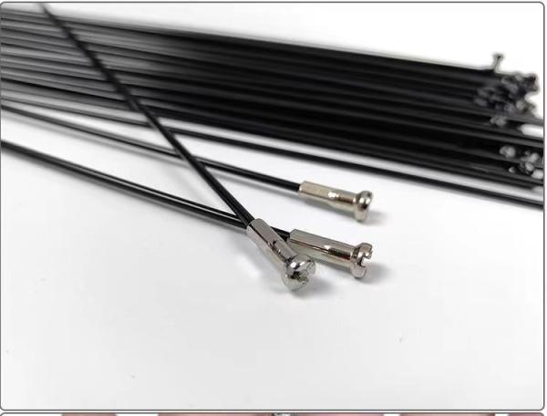 2mm Diameter Bicycle Spare Parts Stainless Steel Bicycle Spokes With Black J-Bend Spoke And Pillar 1423