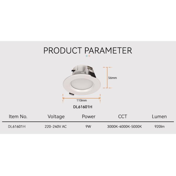 9W 3CCT LED Adjustable Downlights IP44 Hole 90mm Led Downlights Dimmable Magnetic