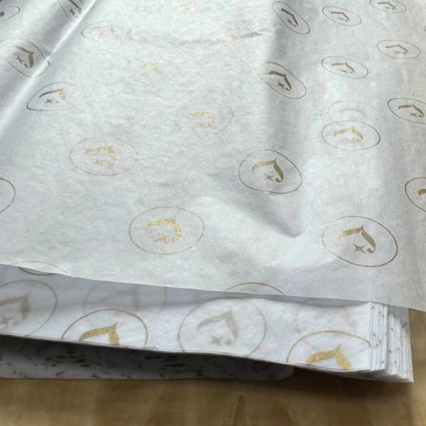 Custom Gold White Gift Wrapping Paper For Birthday Wedding 70 X 50cm