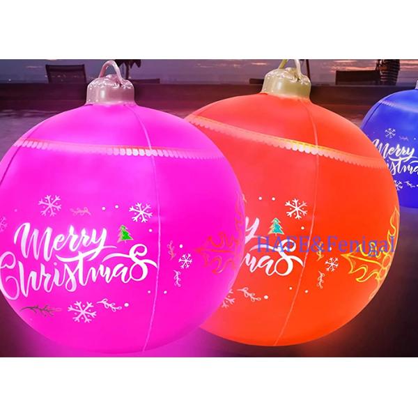 24 дюйма ПВХ надувный рождественский мяч светодиодный свет и пульт управления Внутреннее наружное рождественское украшение