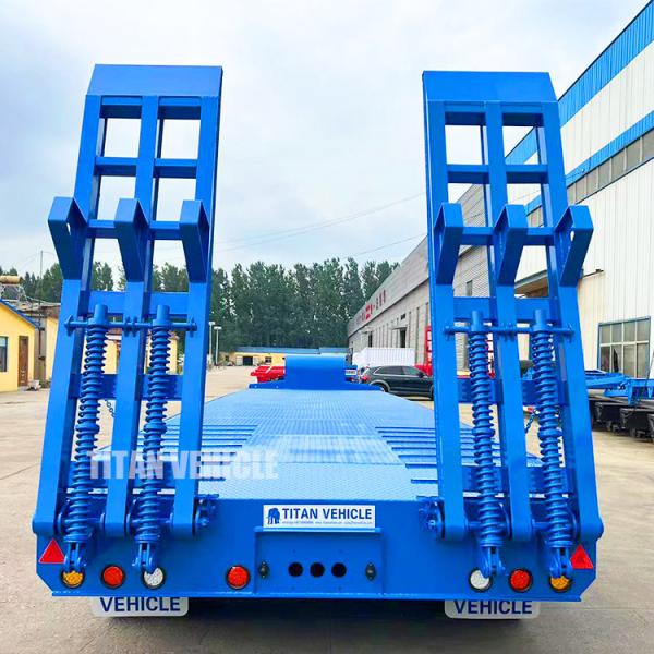 TITAN 4 Axle 100 Tons Semi Lowbed Trailer Low Bed Truck Lowboy Lowloader Trailer for Sale