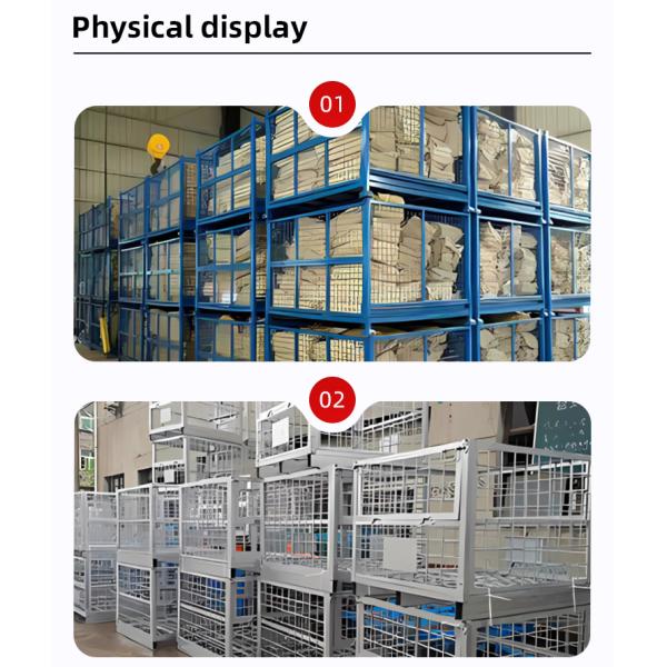1000L/H Wire Mesh Steel Storage Cage Galvanized Stackable Pallet Cages