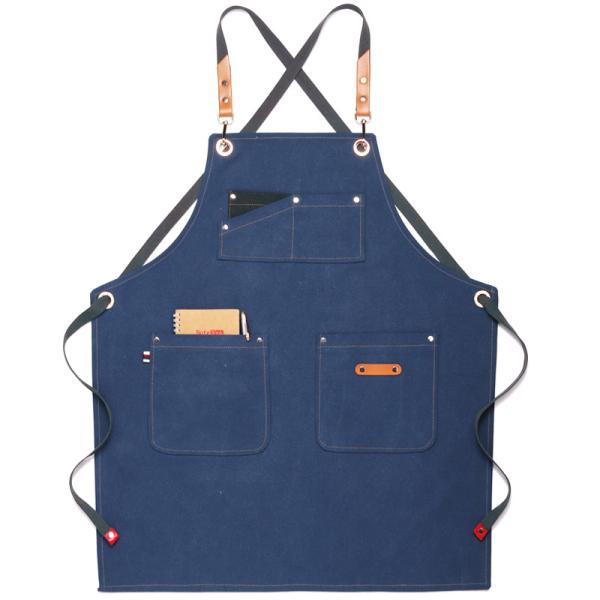 Kitchen Cotton Canvas Aprons With Pocket for Custom Logo Printed Home Restaurant Bar
