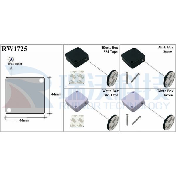 RW1725 Square Security Tether Plus Dia 38mm Circular Adhesive Plastic Plate