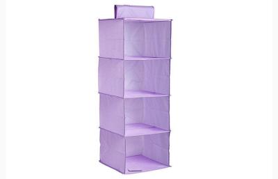 Purple Luggage Organizer Bags , Four Lattice Hanging Travel Toiletry Bag