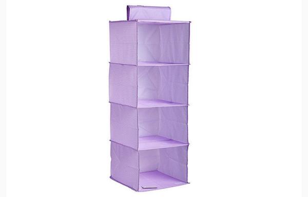 Purple Luggage Organizer Bags , Four Lattice Hanging Travel Toiletry Bag