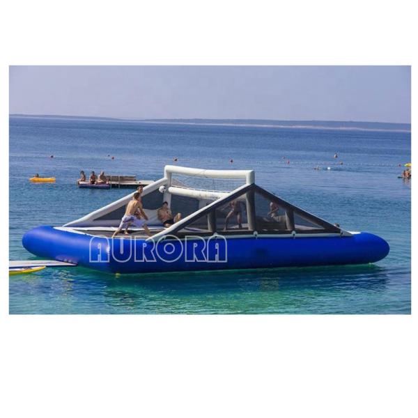 0.9mm PVC Blow Up Water Volleyball Court , Inflatable Volleyball Field CE EN14960