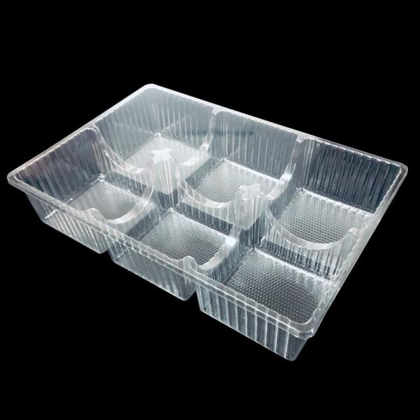Multi Compartment Custom Transparent PET Blister Tray For Pastries And Baked Food
