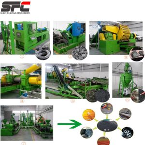 Tyre Shredder Machine with 800mm Tire Capacity for 50x50mm Rubber Block Output and Carbide Surfaced Tools