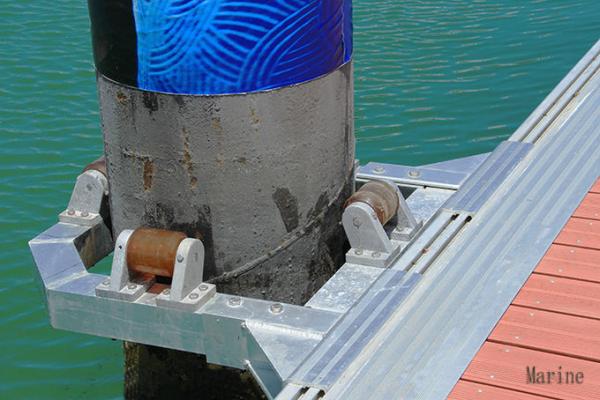 Marina Floating Dock Pile Guide Surface Tolerance Steel Aluminum Pile Guide For Floating Dock Boats