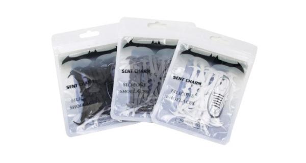 Curly Elastic Silicone Shoe Laces , Flat V - Tie Silicone No Tie Laces