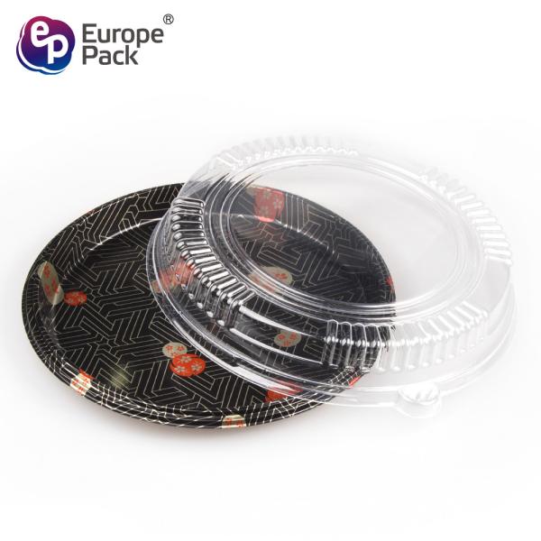 Europe-Pack Wholesale cheap disposable round plastic tray with clear lid