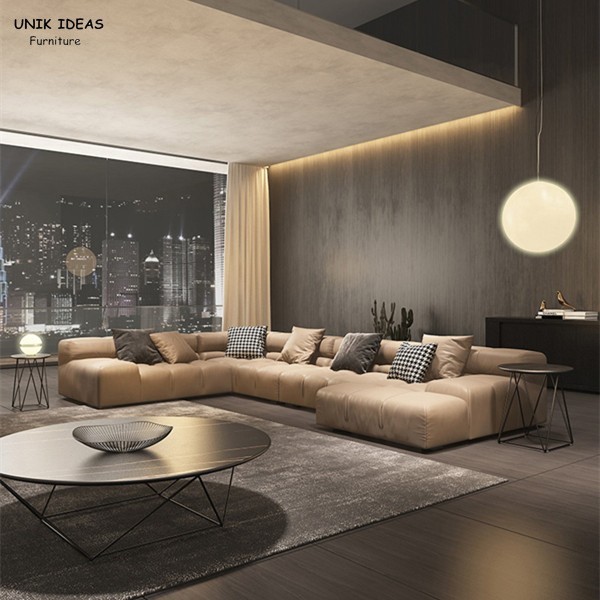 Низкий уровень софы кресла черного бархата голубого Брауна секционный назад живя большое Loveseats