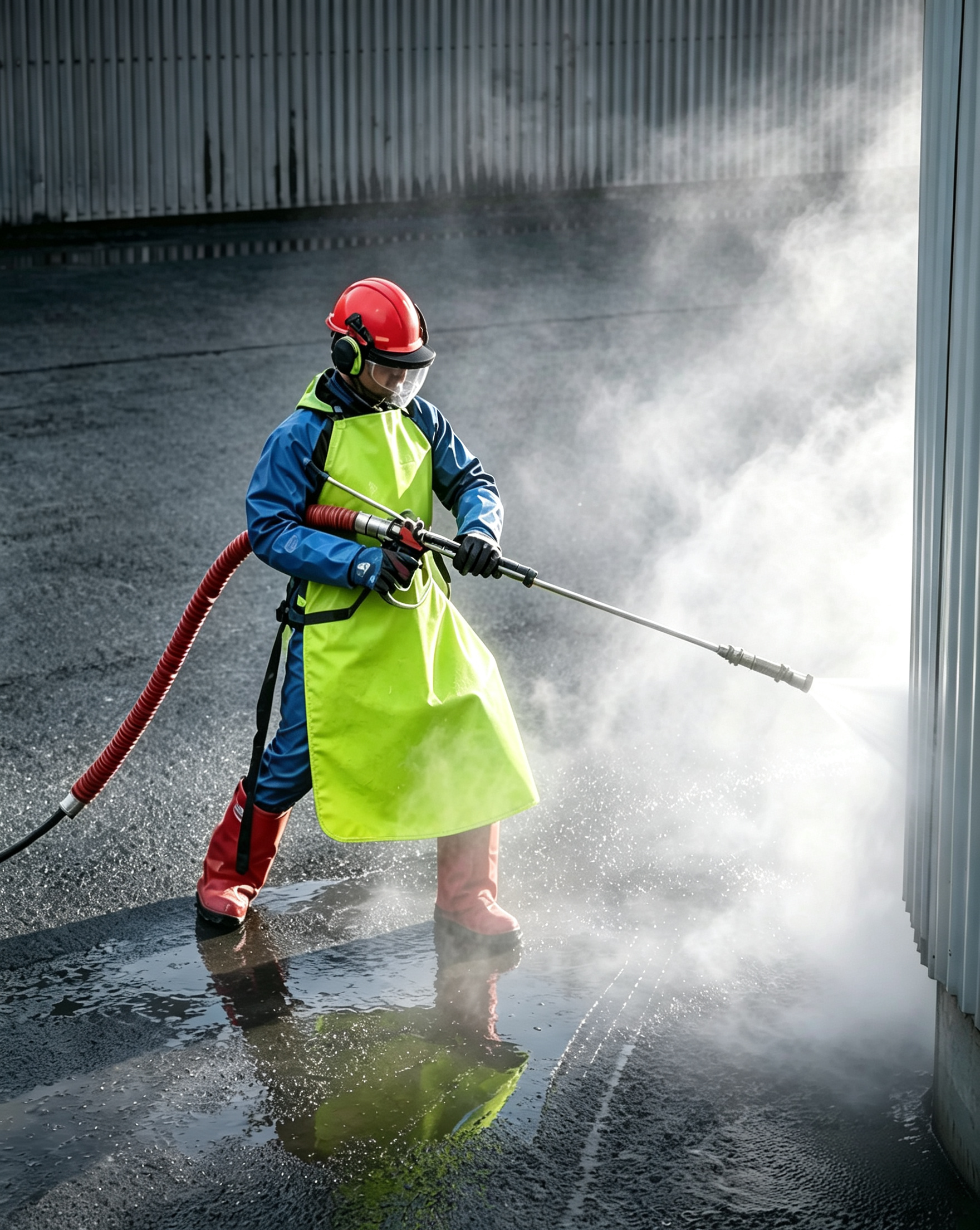 Adjustable Straps Water Jetting Apron Lightweight Protective Safety Clothes High Visibility