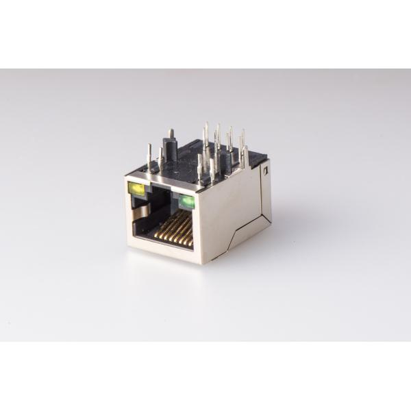 Side Entry Vertical RJ45 Jack  Integrated 10 / 100 / 1000 Magnetics