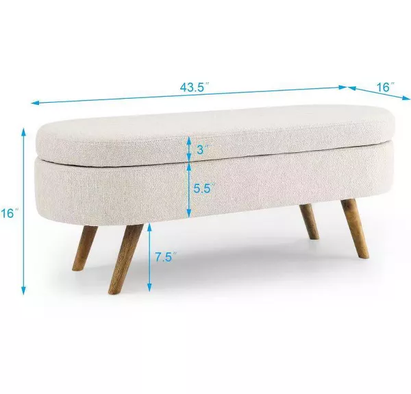 Practical Lounge Living Room Storage Ottoman Movable With Four Legs