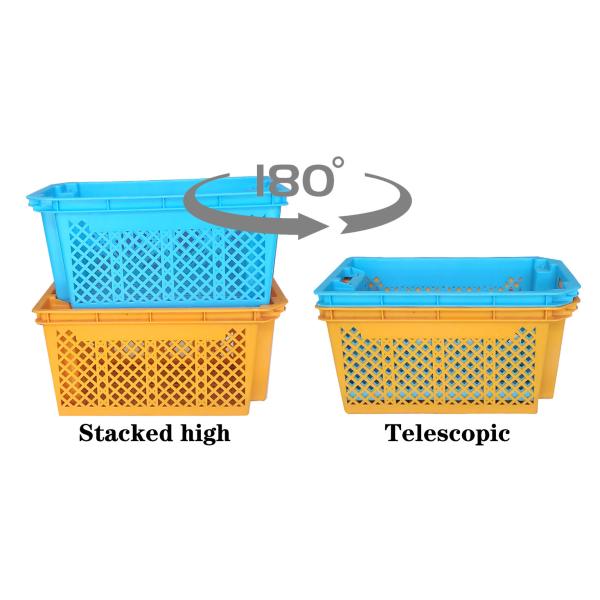 Stack And Nest Crate Reusable Stackable Nestable Plastic Basket For Logistics And Agriculture
