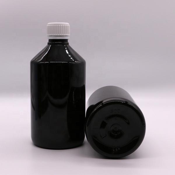 500mL/16.9oz PET Plastic Syrup Bottle Liquid Supplement Medicine Container with Lids