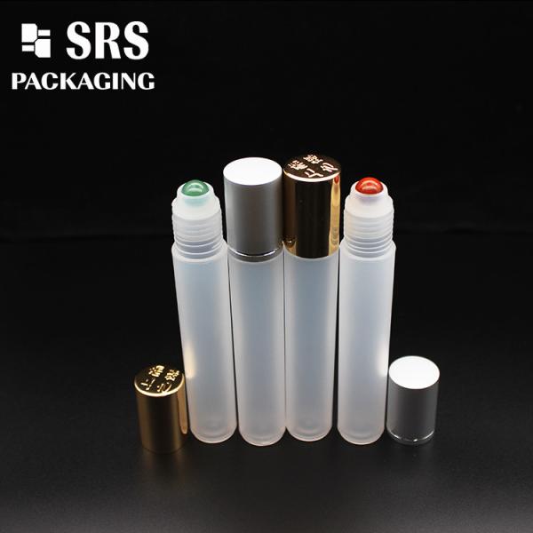 SRS empty cosmetic 15ml plastic roll on bottle with colored ball
