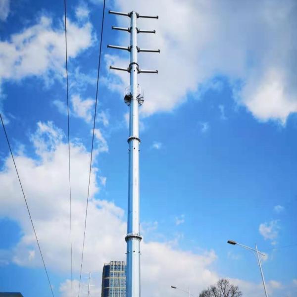 ASTM A572 GR65 6mm 8mm 10mm 13.8kv Hot Dip Galvanized Transmission Polygonal Steel Pole