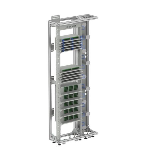 FTTH 19 polegadas Prata / cinza Open Rack Profil de alumínio Fibra Óptica Quadro de Distribuição ODF
