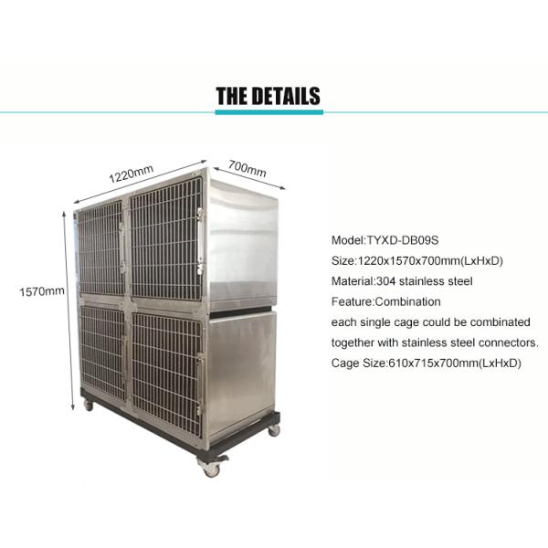 Крепкие изготовленные на заказ металлические продукты/клетка собаки нержавеющей стали с 4 колесами рицинуса