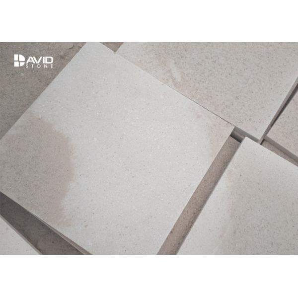 White Smooth Sandstone Wall Tiles , Sandstone Cladding Panels Stable Structure