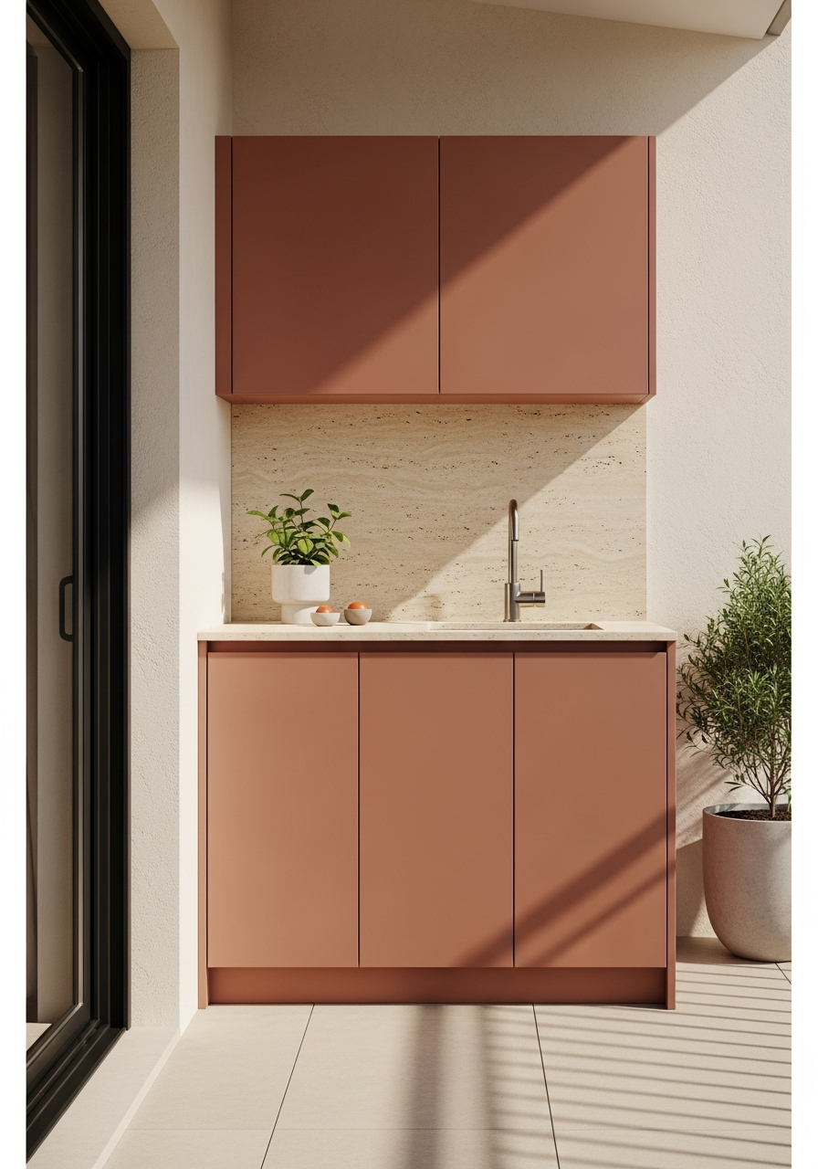 Terracotta-Tone Garden Cabinet in 304 Stainless Steel