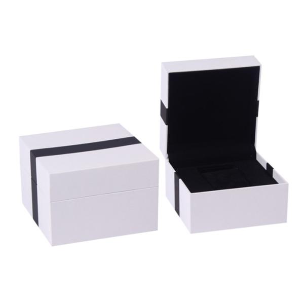 Квадратный чехол для женских часов, пластик + бумажная бархатная вставка