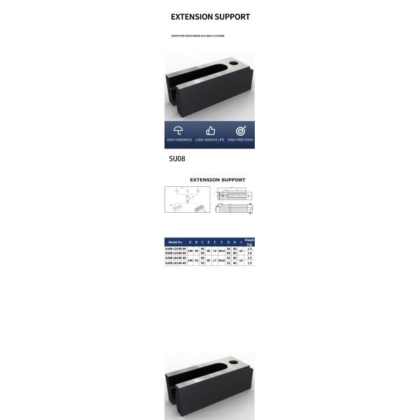 Adjustable Extension Support for CNC Clamping Machining Milling Workholding