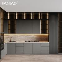 Armazém de cozinha de madeira maciça de placas MDF com laca acíclica Matt PVC PET melamina brilhante