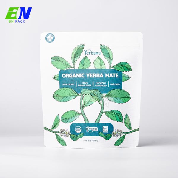 Customized Biodegradable Kraft Stand Up Pouch  PLA Material Food Pouch With Zipper