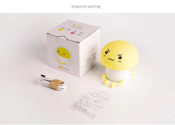 USB Mushroom Bedside Silicone Night Lamp LED Silicone Night Light for Baby Kids Children