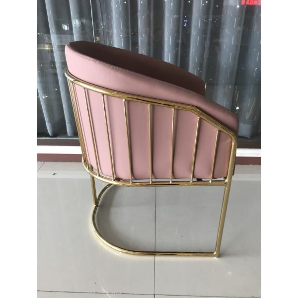 82.5cm Wrought Iron Gilt Faux Leather Dining Chairs