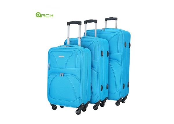 Two Pockets Spinner Wheels Trolley Luggage Bag Sets