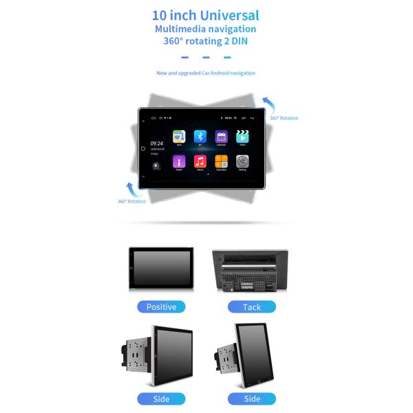 9/10.1 Din Din универсалии 1 GPS DVD-плеера автомобиля навигации GPS андроида автомобиля дюйма одиночных 2 360 градусов вращать