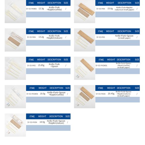 PSM Disposable Eco Friendly Cutlery Biodegradable For Camping