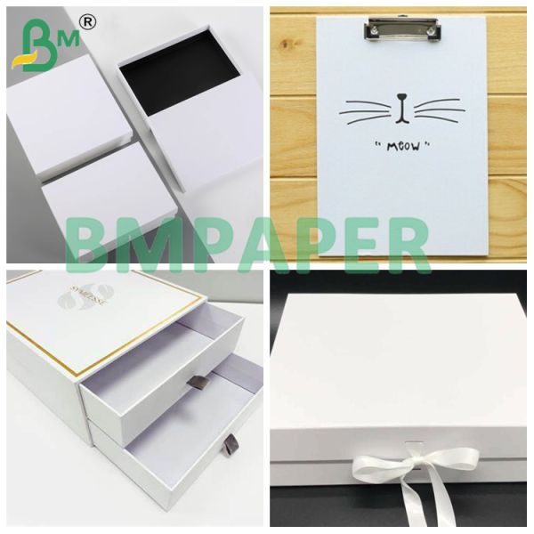 White Lined White Chipboard With Double Sided Coated Surfaces 900gsm