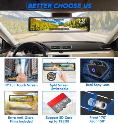 OEM ODM 2K 10.88 Inch Dual Lens Car Camera with Night Vision