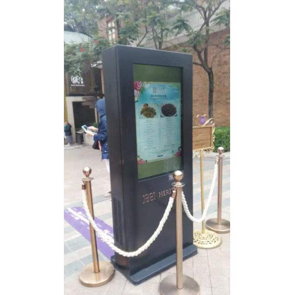 Rustproof HD Floor Standing window digital signage Outdoor With Wheels For Supermarket