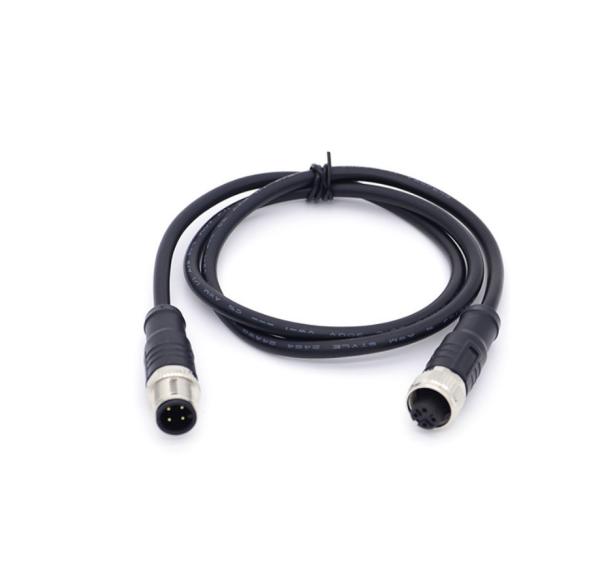 Waterproof Electrical M8 Cable Assembly Male To Female 5 Meter Length