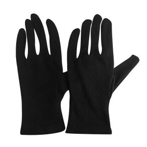 Black 100% Cotton Gloves Ceremony Breathable Moisturizing Absorbent Uniforms