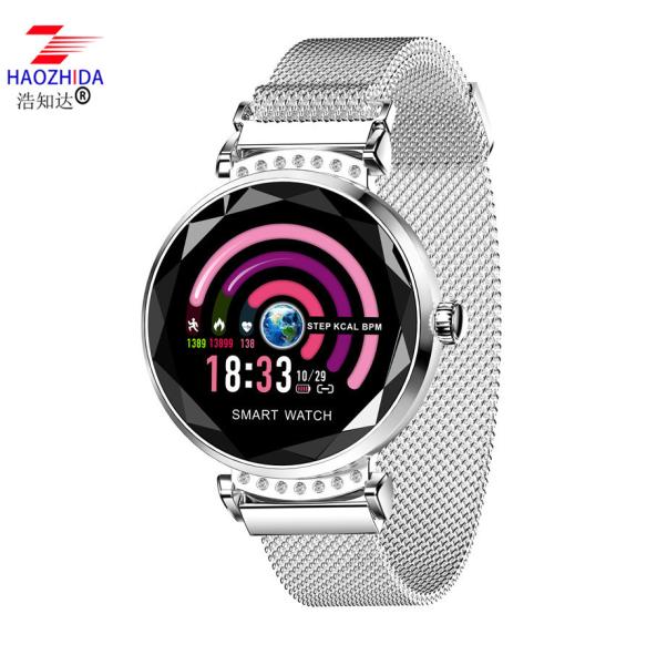 fashion round touch screen microwear h2 magnetic smart bracelet watch women ladies waterproof ip67 smartwatch h2 for gir