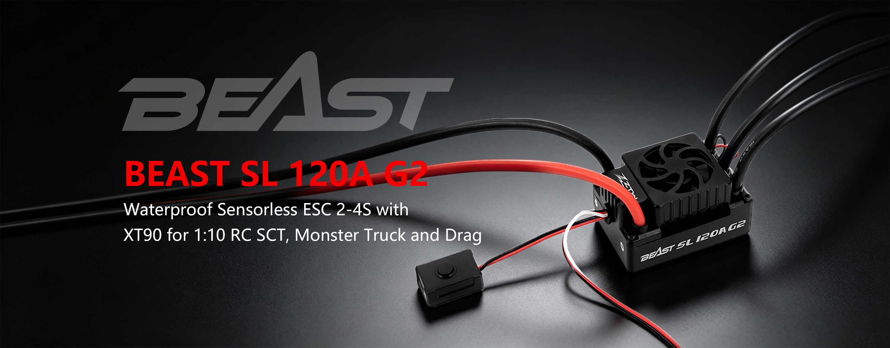 Waterproof ZTW Beast 120A G2 32 Bit Sensorless ESC 4S With XT90 For 1:10 RC SCT